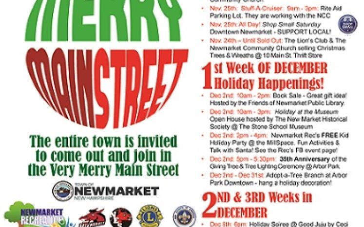 Flyer for Merry Main Street 2023